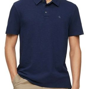 CALVIN KLEIN Men's strech Pique Polos Night Sky size "S" New w/Tag